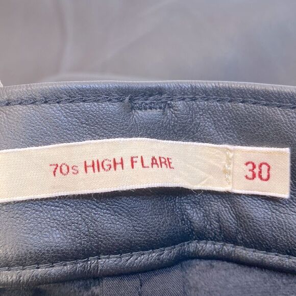 Levi’s Black 70s High Flare Wide Leg Faux Leather Pants Size 30x30 NWT - Picture 7 of 10